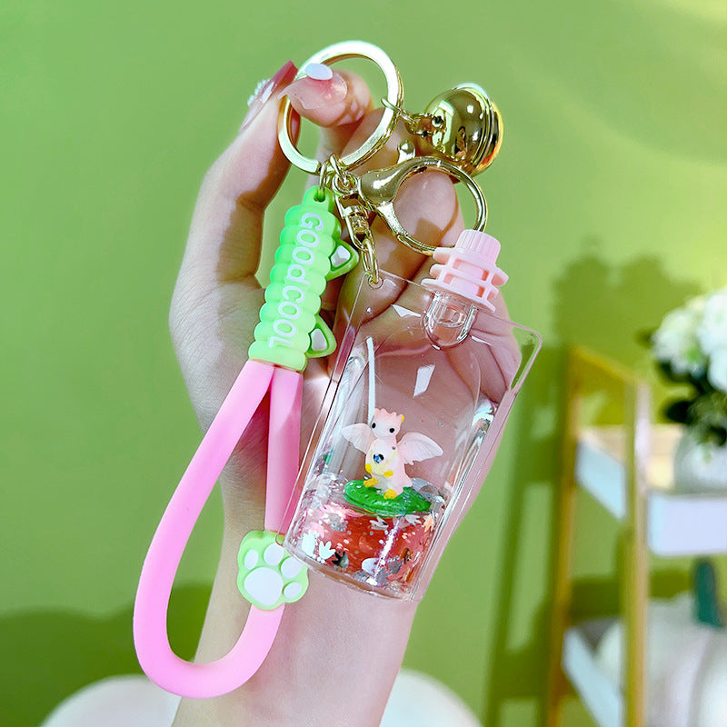 Wholesale Acrylic Oiled Dinosaur Jelly Bottle Keychain